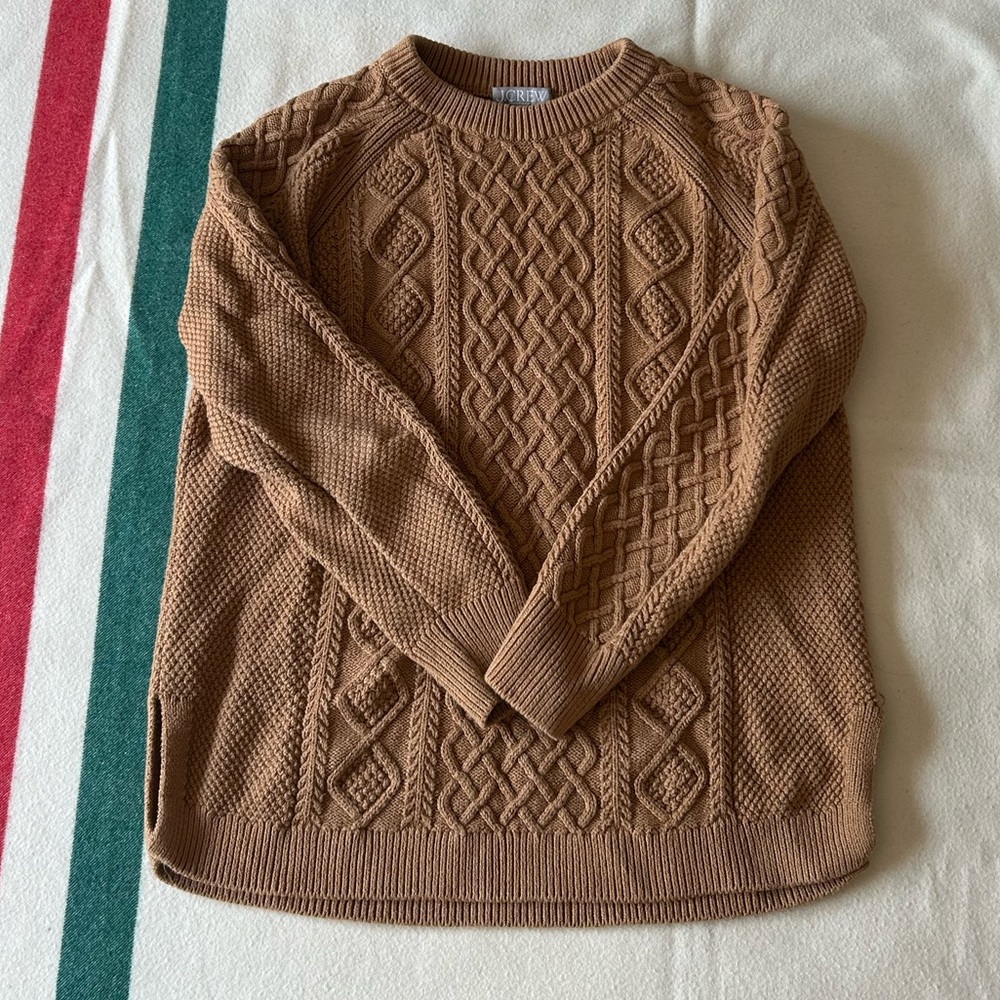 Cable Knit Cotton Sweater - J Crew